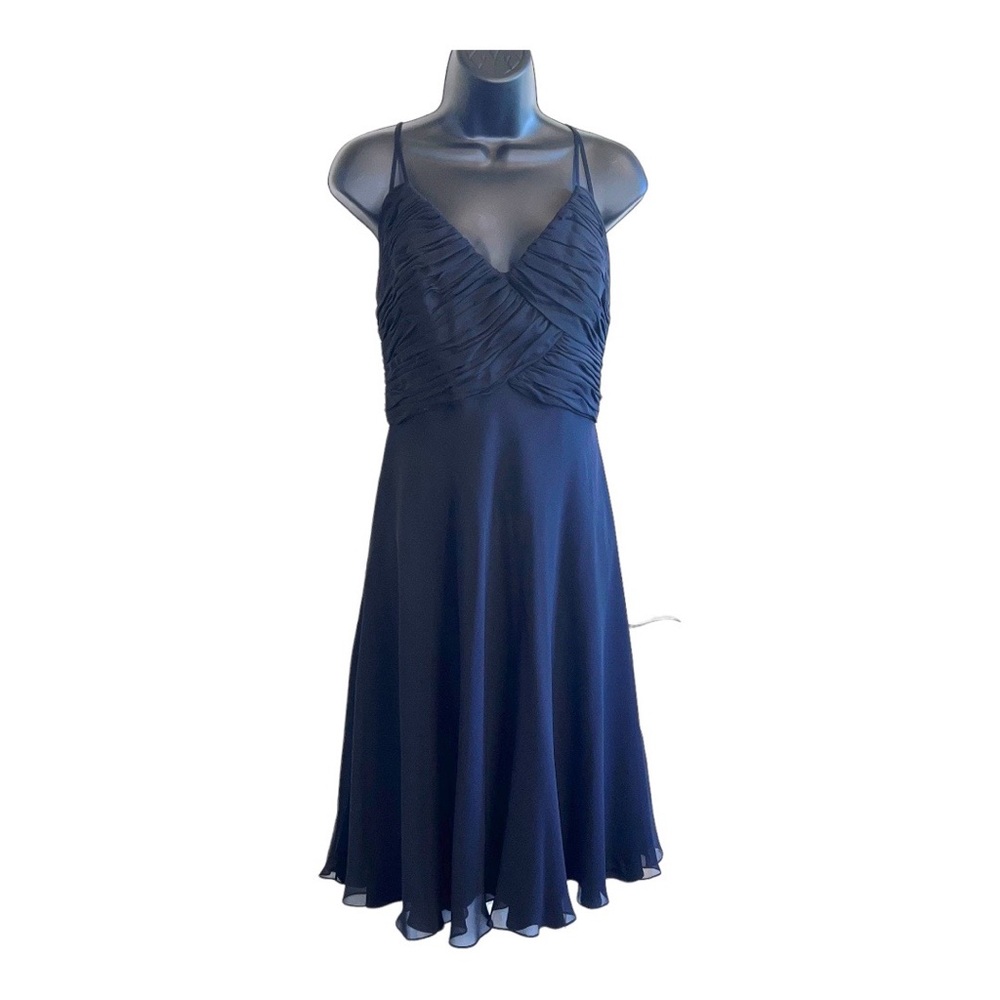 Carmen Marc Valvo Black Cocktail Dress, 100% Silk. Women’s Size 14